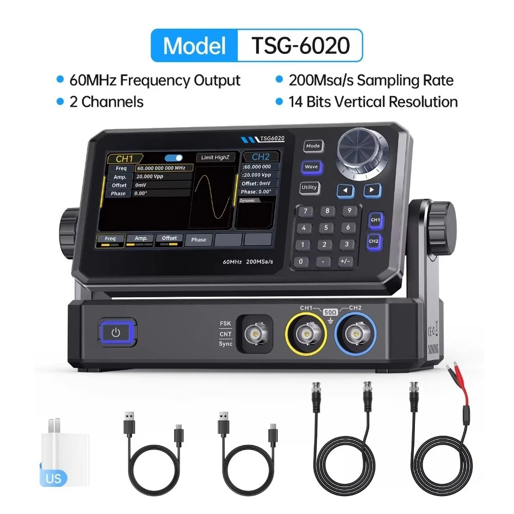 Gerador de Funções de Canal Du - Dual Channel Arbitrary Waveform Function Generator 60Mhz avaliação e preço