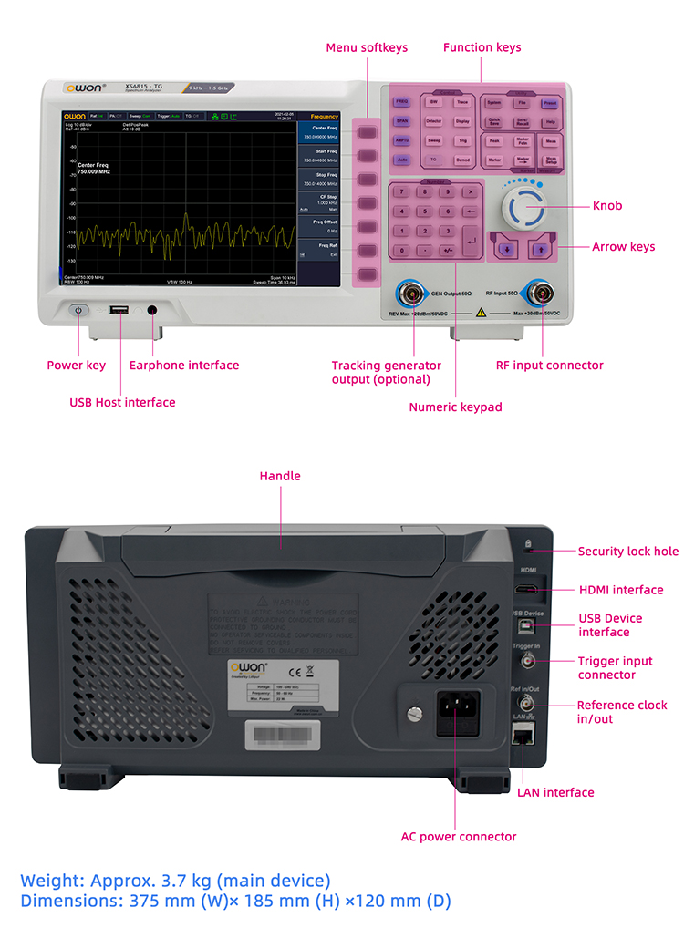 9kHz - Analisador de espectro  - Spectrum Analyzer Tracking Generator 1.5Ghz avaliação e preço