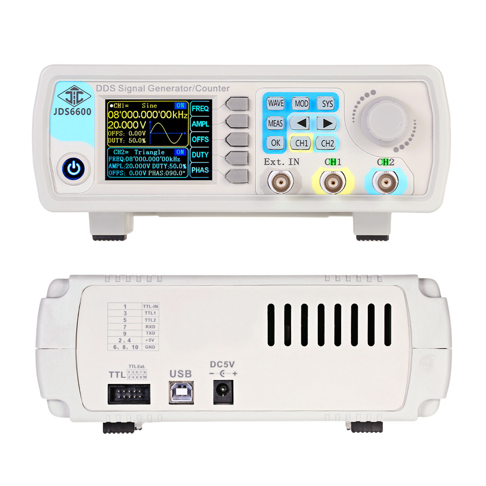 JDS6600 15/30/40/50/60MHz Funç - Dual Channel Arbitrary Waveform Function Generator 60Mhz avaliação e preço