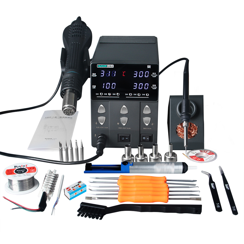 SUGON-202 Hot Air Gun estação  - Smd Rework Station Hot Air Soldering 2 In 1 avaliação e preço