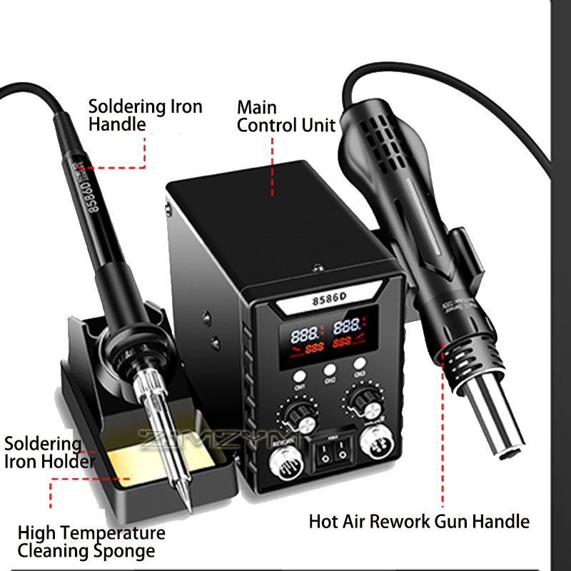 Estação de Retrabalho de Ar Qu - Smd Rework Station Hot Air Soldering 2 In 1 avaliação e preço