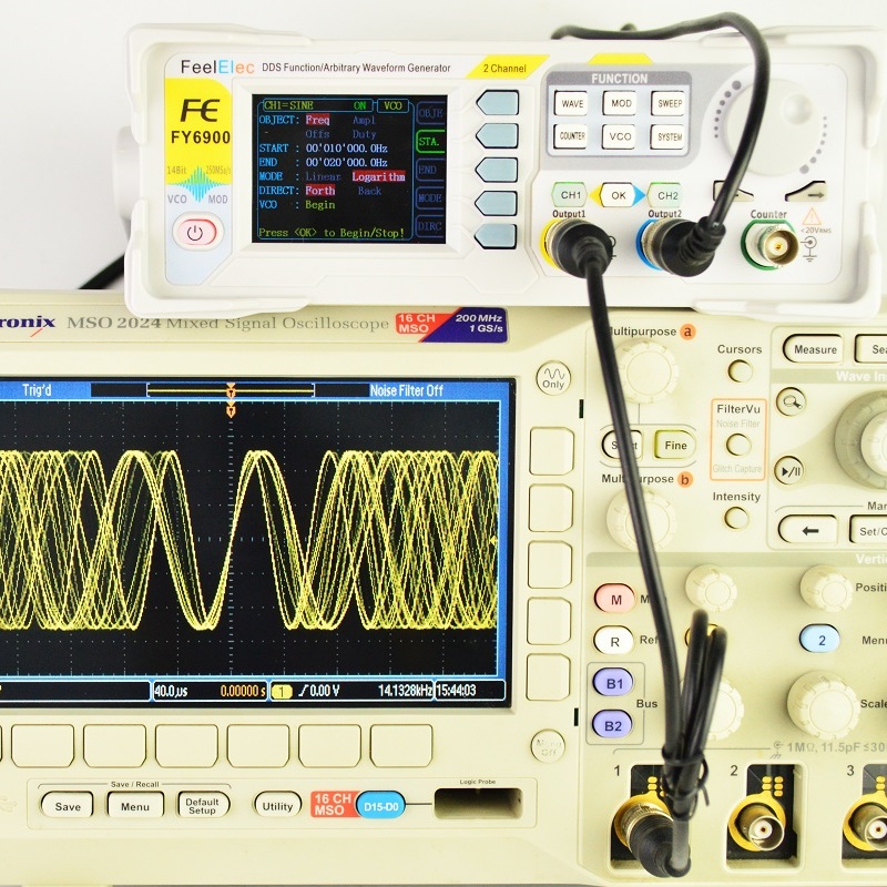 Feelelec FY6900 0-60MHz Função - Dual Channel Arbitrary Waveform Function Generator 60Mhz avaliação e preço