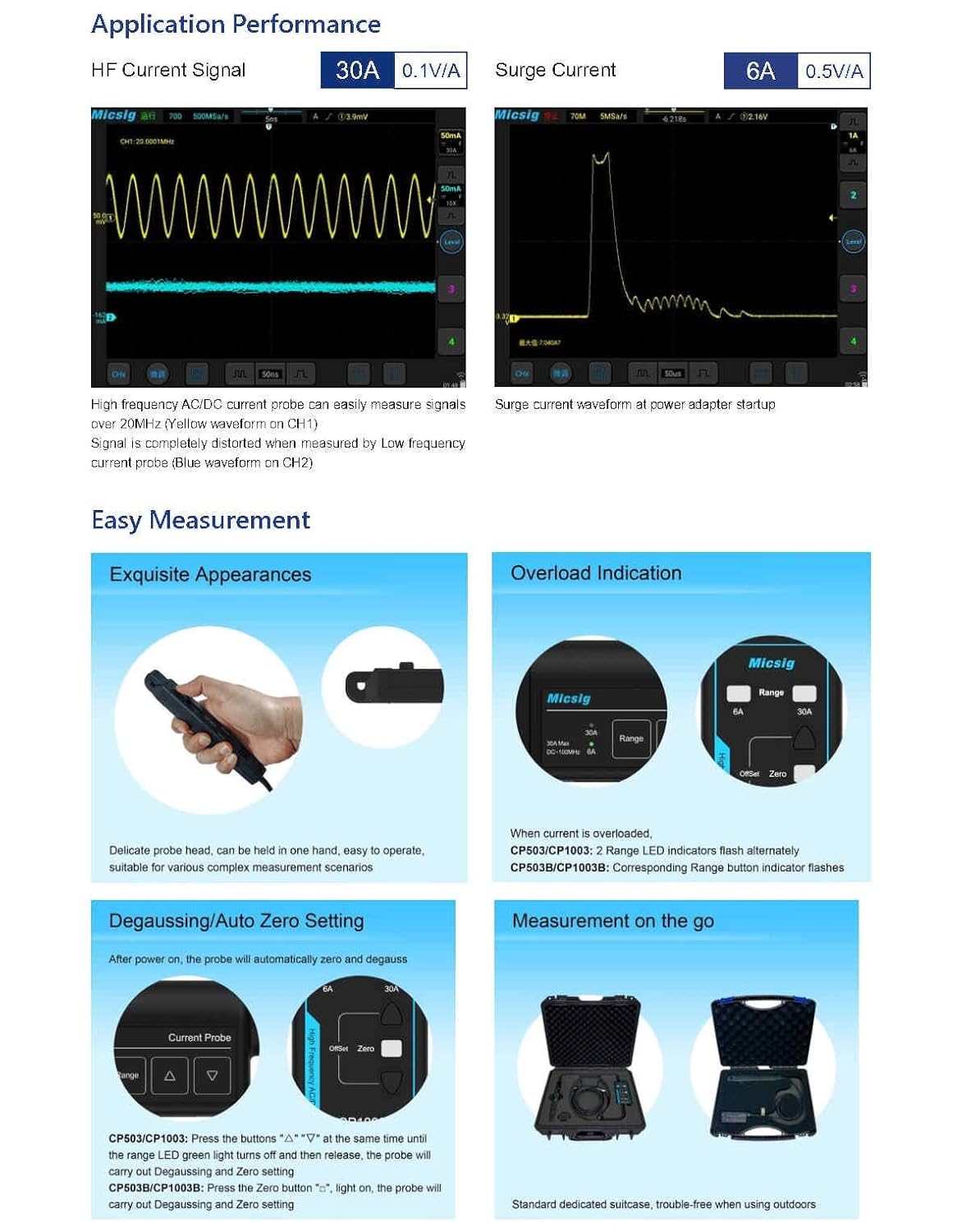 Sonda de corrente ac/dc de alt - Current Probe Ac Dc 50Mhz Oscilloscope avaliação e preço
