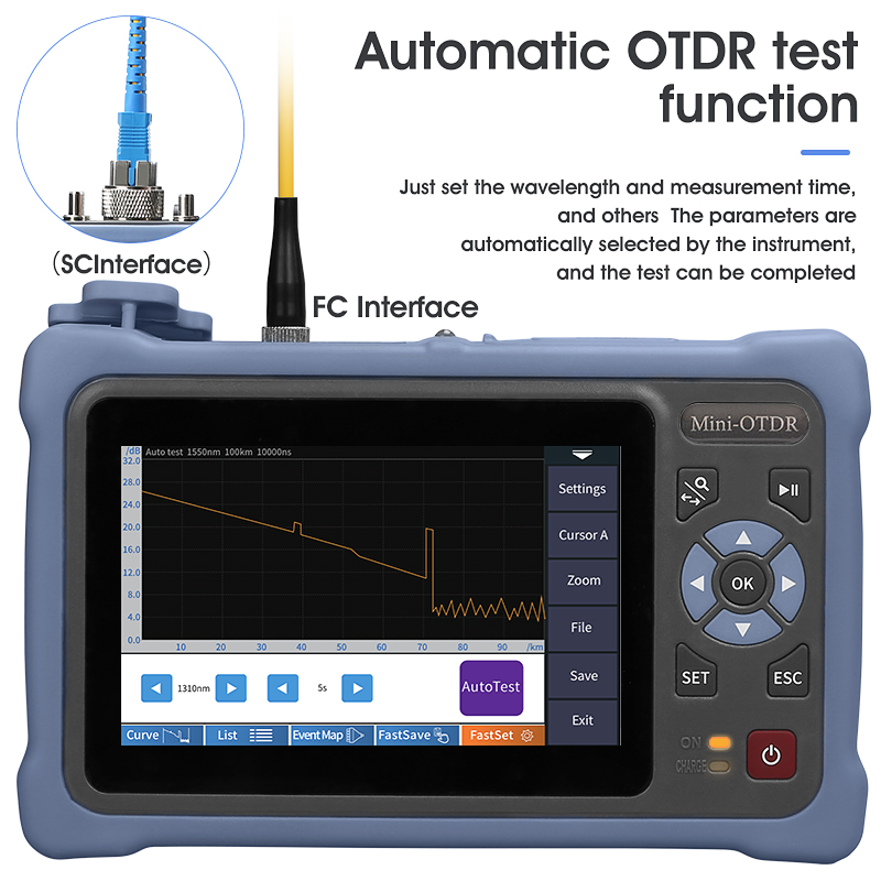 MINI OTDR 1310/1550nm 26/24dB  - Optical Time Domain Reflectometer Otdr 1310 1550Nm avaliação e preço