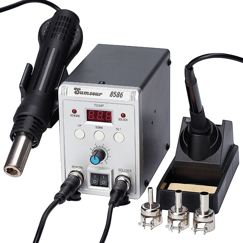 8586 700w 2 em 1 display digit - Smd Rework Station Hot Air Soldering 2 In 1 avaliação e preço
