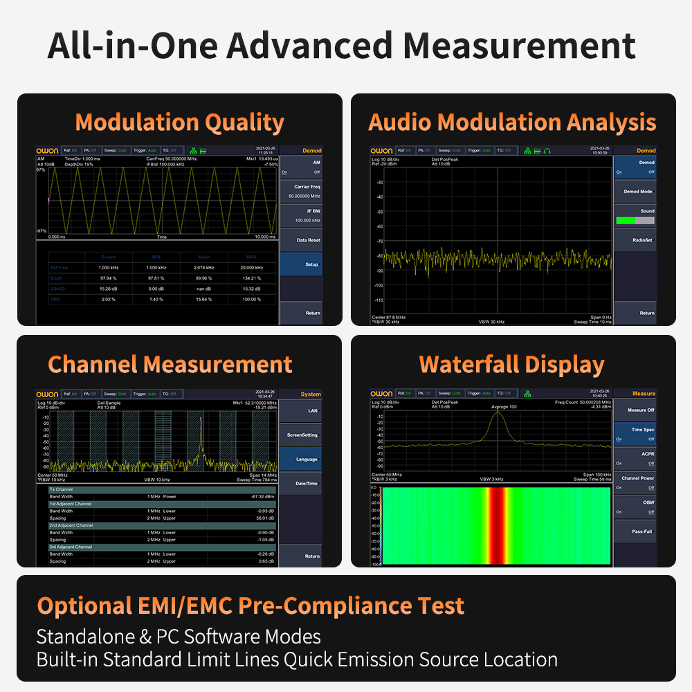 Analisador de Espectro OWON co - Spectrum Analyzer Tracking Generator 1.5Ghz avaliação e preço