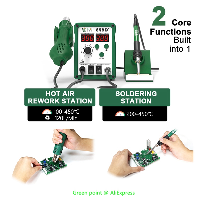 BST-898D + display led 2 em 1  - Smd Rework Station Hot Air Soldering 2 In 1 avaliação e preço