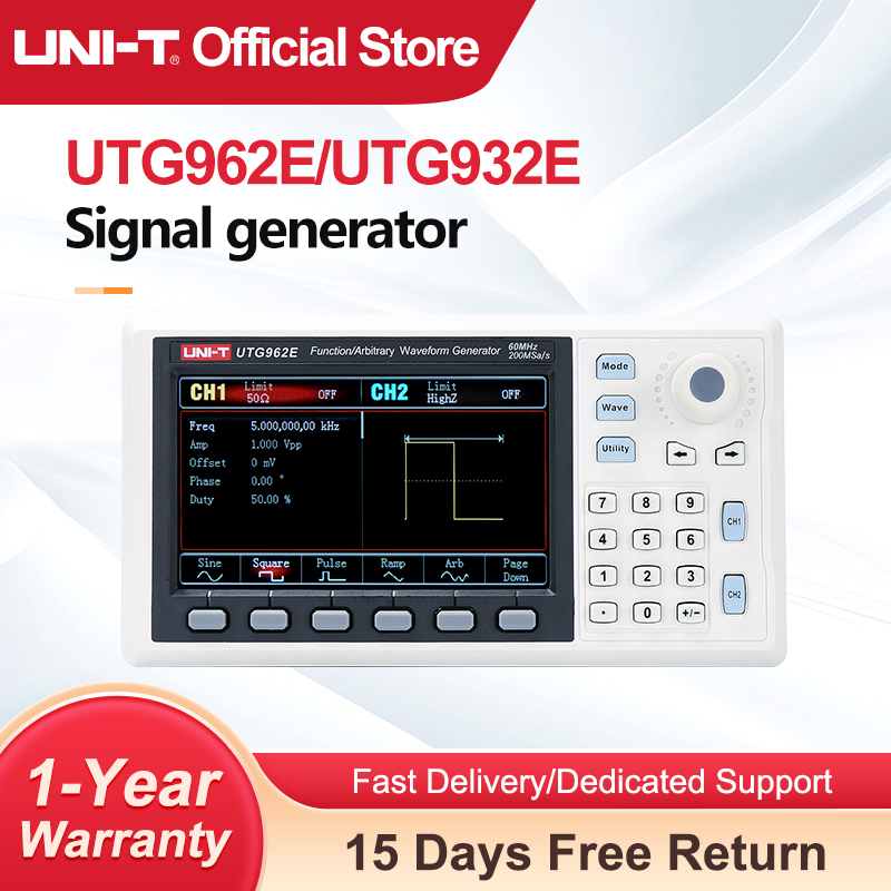 UNI-T utg932e utg962e função g - Dual Channel Arbitrary Waveform Function Generator 60Mhz avaliação e preço