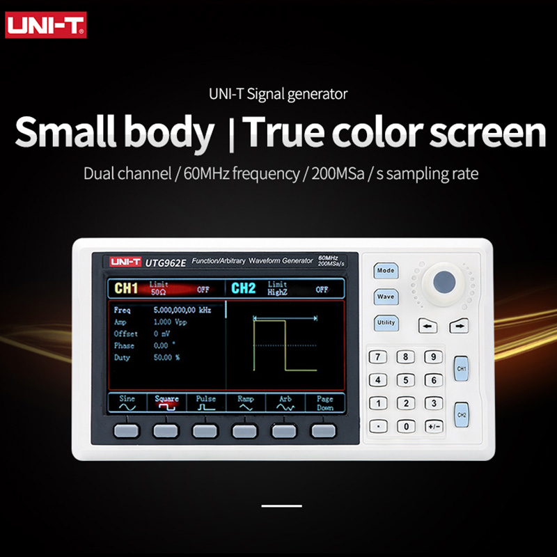 UNI-T utg932e utg962e função g - Dual Channel Arbitrary Waveform Function Generator 60Mhz avaliação e preço