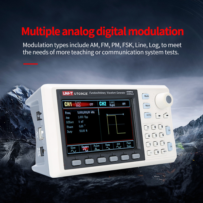 UNI-T utg932e utg962e função g - Dual Channel Arbitrary Waveform Function Generator 60Mhz avaliação e preço