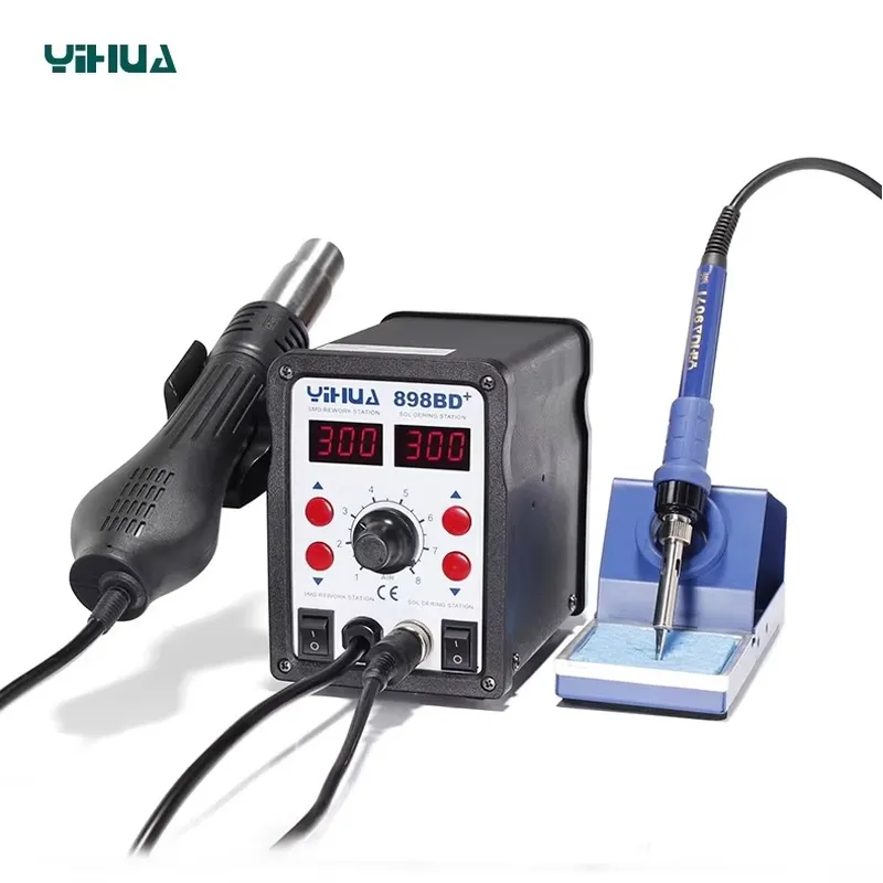 YIHUA 898BD+ 220V Estação de R - Smd Rework Station Hot Air Soldering 2 In 1 avaliação e preço